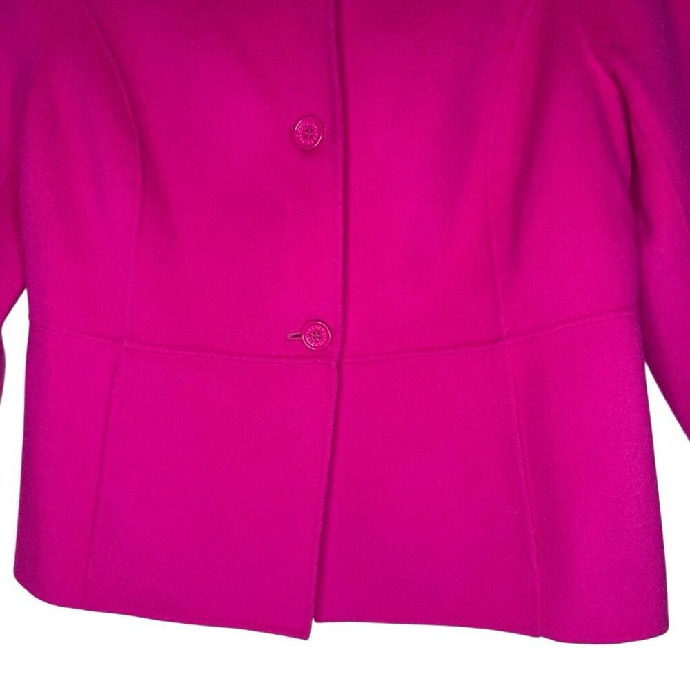Talbots Jacket Ruffle-Neck Double-Face Fuchsia Ja… - image 4